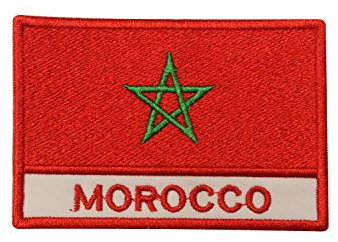 Morocco National Flag Iron On Patch Sew On Patch Embroidered Patch/Badge for Clothes
