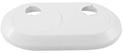 tecuro Doppel-Scharnierrosette Ø 18 mm, Rohrabstand einstellbar von 35-58 mm - weiß