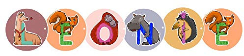 Girlanda - individuelle Buchstabengirlande/Namensgirlande/Wimpelkette/Namenskette für Kinderzimmer, Geburtstag, Baby & Party zum selbst gestalten (6 Buchstaben)
