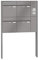 RENZ/Plan / 4er Freistehende Briefkastenanlage Standbriefkasten mit Sprechfeld/RAL-Farbe 9007 Volumen 28 L/zum Einbetonieren/Dein-Briefkasten.de