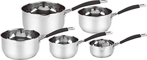 HAUSSMANN Heritage® Série de 5 Casseroles Professionnelles (12/14/16/18/20 cm), Acier Inoxydable, Tous Feux dont Induction, Ergonomique et Graduée