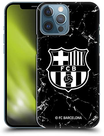 Head Case Designs Offizielle Zugelassen FC Barcelona Marmor Schwarz Wappen Muster Harte Rueckseiten Handyhülle Hülle Huelle kompatibel mit Apple iPhone 13 Pro Max