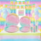 Gold Dot Party Tableware Supplies - Serves 25, Rainbow Pastel Party Decoration Tableware includes Plates, Cups, Napkins, Straws, HAPPY BIRTHDAY Banner, Tablecloth, Foil Curtains