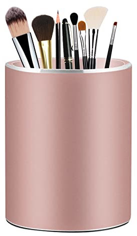 LUPATDY Stiftehalter Schreibtisch aus Aluminium, Metall Stiftehalter Schreibtisch ZubehöR Runder Office Stiftehalter Stiftebox, Aufbewahrungsbox, Multifunktionaler Schreibtisch Organisator…