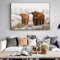 IRRYNJ Schottische Hochlandrinder Leinwand Bild Kuh Poster Yak Kunstdrucke Wilde Tiere Wand Bilder Bild Für Wohnzimmer Dekoration 60x90cmx1 Kein Rahmen, mehrfarbig