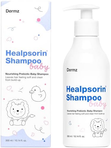 Healpsorin Baby & Kinder Shampoo: Die pflegende Formel auf pflanzlicher Basis beugt Trockenheit vor und beruhigt Reizungen.