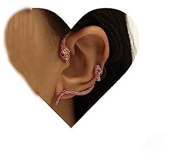 Cimenexe Punk Schlange Ohrmanschette Ohrringe Kristall Gepflastert Schlange Wrap Ohrringe Schlange Ohr Crawler Ohrringe Gold Lange Clip Auf Wrap Ohrringe Gothic Schlange Knorpel Ohrringe Schmuck Für