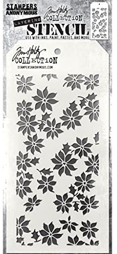 Tim Holtz Layered Stencil 4.125X8.5-Tiny Poinsettia
