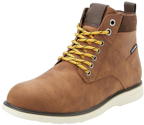 JACK & JONES Jfwdenver PU Combo Boot, Botines con Cordones de Poliuretano Hombre, Cappuccino, 40 EU