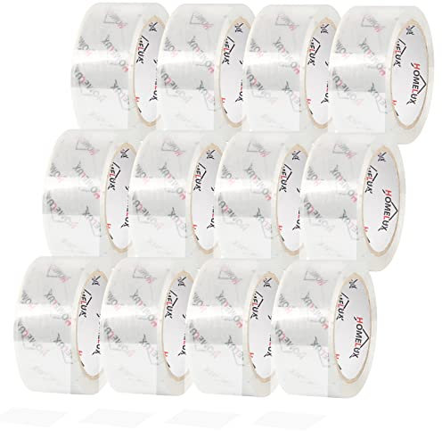 HOMELUX 12 Rollen Paketklebeband Paketband Klebeband Transparent Packband Verpackungsband - 66m Lang 50mm Breit - Transparent - Stark Haftend und Reißfestigkeit - Für Verpacken, Versand und Umzug