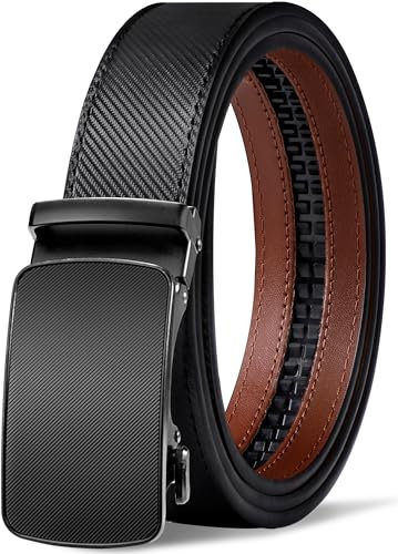 GSG SINCE 1998 Herren Gürtel 35mm ohne Löcher Ledergürtel Automatik Ratsche Gürtel Ideal für Anzug und Geschäftskleidung