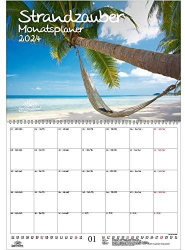 Strandzauber Planer DIN A2 Kalender für 2024 Urlaub Strand und Strände - Seelenzauber