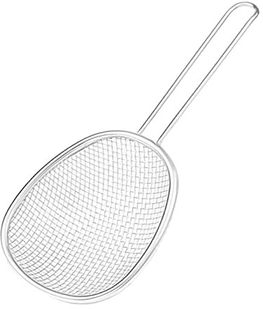 perfk Malla de acero inoxidable Colador de pasta de espagueti de acero inoxidable Utensilio de cocina Colador de bolas de hervida fácil de limpiar, malla gruesa