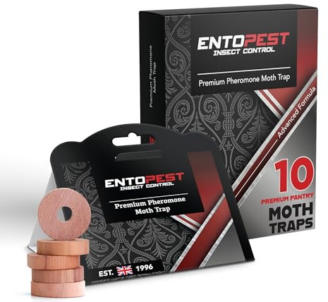 Entopest Antitarme Alimentare 10 pièges à Mites Professionnels pour Le Garde-Manger | Répulsif à Mites pour la Cuisine | Traitement Anti-Mites | Produit Anti-Mites | Pièges à phéromones en Papier