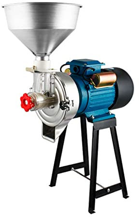 Molinillo de cereales de alta resistencia, molinillo de cereales húmedo y seco, molinillo de maíz eléctrico, con embudo para harina de arroz, pellets de café en molinillo de polvo