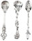 VIFERR Estilo Vintage Cucharas de Café Set 3Pcs, Estilo Real Postre Snacks Scoops Metal Tallado Cucharilla Vajilla para Cocina Comedor Bar Fiesta