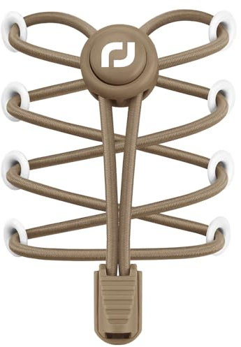 RJ-Sport Elastische Schnürsenkel ohne Binden, robust, für Kinder und Erwachsene, mit starkem Schloss und Schnellschnürsenkeln, Nummer 026 - Dark Tan, Einheitsgröße