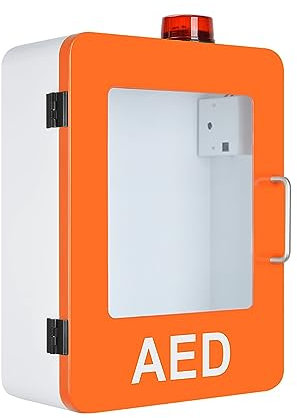 NGARY AED-Defibrillator-Aufbewahrungsschrank, Wandmontierter Herz-Defibrillations-Alarmkasten Aus Kunststoff Mit Alarmsystem Und Doppelschaltersteuerung, Passend Für Die Meisten AED-Modelle