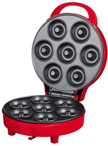 Donut Maker - Non Stick Plates Enjoy Baking - Doughnut Snack Maker Machine - Easy Clean - Create Vegan Breakfast - Cord Wrap Storage - Cool Touch Handle - Cook a Batch Of 7 Donuts