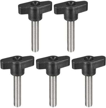 QUARKZMAN 5 Stück Klemmschraubenknopf, M8 x 40mm, 304 Edelstahl, T-förmige Daumenschrauben-Griff für schnellen Austausch des Handfestziehknopfs