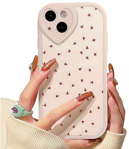 NITITOP Compatible for iPhone 13 Case Cute with Love Lens Bumper Protector Small Heart for Girls Women Soft TPU Shockproof Protective Girly - Small Heart2