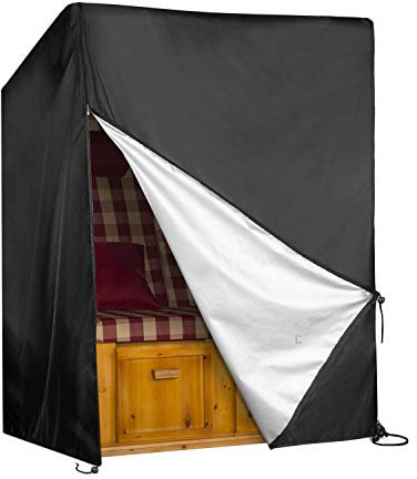 YISSVIC Housse de protection pour fauteuil-cabine de plage - Résistante à l'hiver - Avec cordons de serrage réglables - Coupe-vent et résistant aux UV - Tissu Oxford 420D - 135 x 105 x 174/140 cm
