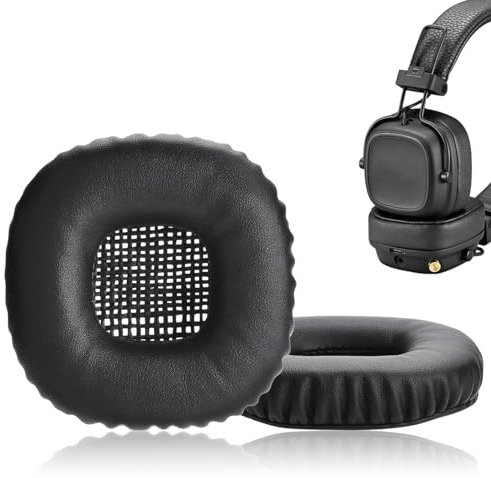 1 Paar Ersatz-Ohrpolster Ersatzteil, kabelgebunden/kabellosen Bluetooth-On-Ear-Kopfhörern, Schaumstoff Memoryschaum Ohrpolster Kissen für Marshall Major I & II (Schwarz)