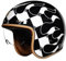 3/4 Halbface Motorrad Vintage Crosshelm DOT/ECE genehmigt Unisex Ganzjahreszeit Schnellverschluss Herausnehmbares Futter UV-Schutz mit Windschutz, G,XXL