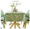 Tischdecken Abwaschbar Quadratisch, Tischtuch 90x90CM Outdoor Landhausstil Bedruckt mit Blumen Motiv Tafeldecken Tischdecke für Draußen Wetterfest Grün