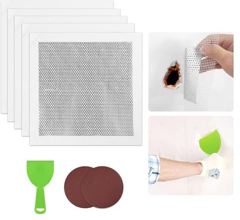 5PCS 10x10Inch Wall Repair Kit, Self Adhesive Drywall Patch, Plasterboard Patch, Safe Mend Plaster, for Broken Walls Repairing or Ceiling Filler