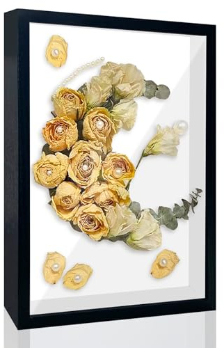 FIHODONE Bilderrahmen zum Befüllen 22.5 X 31.5 X 3cm,3D Bilderrahmen für Fotos,Rahmen Tief zum Befüllen für Objekte,Objektrahmen DIY Kunstwerke, für Hochzeitsgeschenk (Schwarz)
