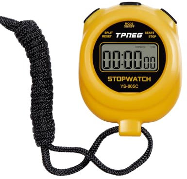 TPNEG Chronomètre simple – Facile à utiliser, à installer, à lire et à transporter – Grand écran – Marche/arrêt, pile AAA, pas de bip horaire – Idéal pour les enfants, l'athlétisme, le sport, la salle