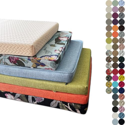 Bankkissen, individuelle Größe, Sitzkissen für Möbel, strukturierte Druckstoffe, Veranda-Schaukel, atmungsaktiv/bequem, Stuhl, Terrassenmöbel, Bankkissen (5 cm dick)