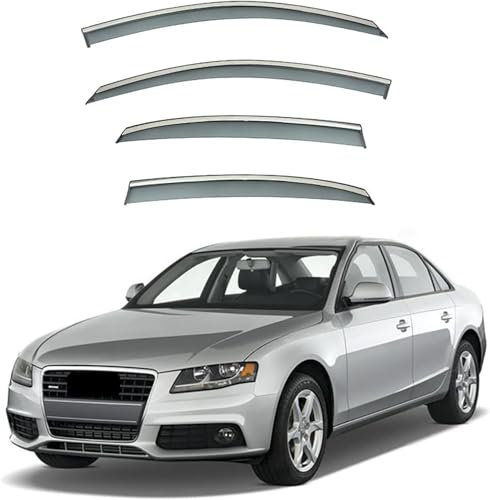 WYWNQ Auto Windabweiser für Audi A4 L(Saloon) MK4-B8 2009-2016, Deflektoren Regenabweiser Seitenfenster Sonnenblende Autofenstervisier Zubehör