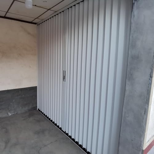 Puertas Plegables Puerta Acordeon 56 76 Cm 96 106 116 120 140 160 180 200 Cm De Ancho Puerta De Acordeón Concertina Para Interior/Exterior, Puertas Plisadas Corredizas Blancas De Aluminio Puerta(70x80