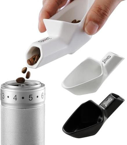 Bincoo Coffee Bean Dosing Cup, Ceramic Coffee Beans Dosing Set of 2, Measuring Cup Hold Up to 30g Coffee, Weigh Coffee Bean Container, Espresso Accessories for Coffee Bar, Tea Dosing (White+Black)