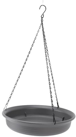 Yosoo Health Gear Hanging Bird Feeder with Hook Metal Chain Plastic Bath Feeding Bowl Round Tray Feeders for Outdoors, Umbrella Shaped Wild Bath, Hummingbird Outside