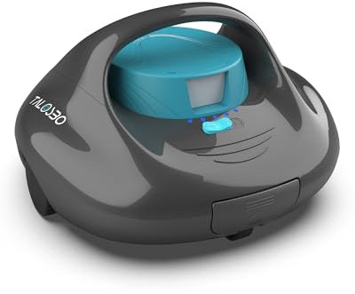 TALOSBO Pleco Se Poolroboter Akku 130 Mins Leistungsstarke Reinigung, Automatischer Kabelloser Poolreiniger Duale Motoren für Flachboden Pool bis zu 80 m²