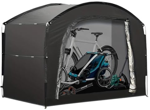 Fahrradzelt, Tragbare Fahrradschuppen, Gerätezelt, Fahrrad Garage, Outdoor Fahrradabdeckung, Camping Gartenzelt Kuppelzelte, 210D Oxford-Stoff, für Fahrräder Motorräder Gartengeräte Rasenmäher, L