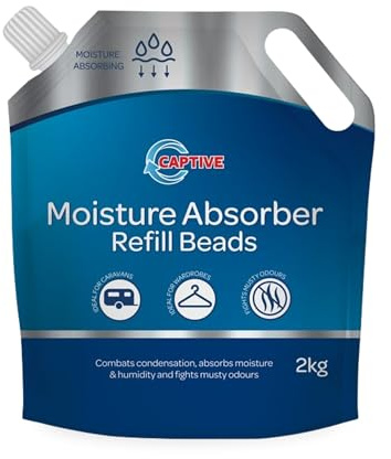 Katsy Style Unscented Moisture Absorber Refill Beads - 2kg Bead Pack for Wardrobes, Storage Areas, Cupboards and Caravans, Suitable for Moisture Collection and Air Freshness