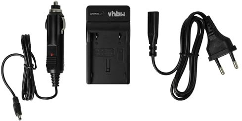 vhbw Chargeur Compatible avec JVC BN-V416U, BN-V428, BN-V428U, BN-V438 caméra caméscope Action-cam - Station + câble de Voiture, témoin de Charge