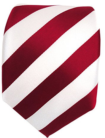 TigerTie Schicke Designer Krawatte - Schlips Binder rot signalrot weiss gestreift - Tie