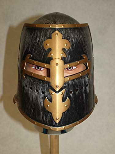 Orlob Faschingshelm Ritter Helm Roland, schwarz-Gold