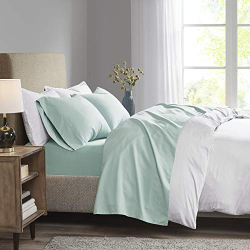 Madison Park 3M Microcell King Sheet Set, Moisture Wicking, 4Pcs, Seafoam