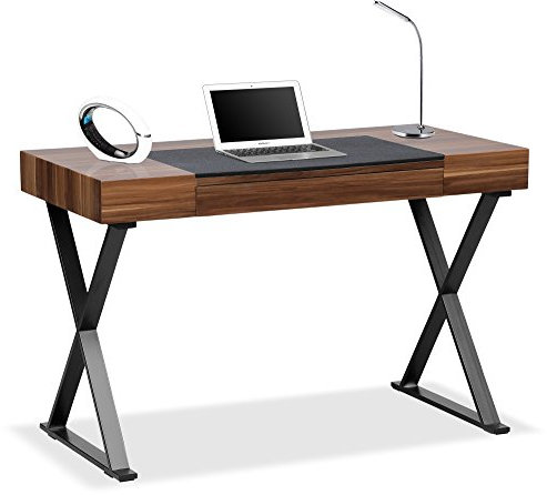 Centurion Supports ADONIS Gloss Walnut and Matte Black Legs Ergonomic Home Office Luxury Computer Desk