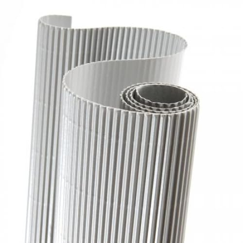 Lot de 10 Rouleau carton ondulé 50x70 300g/m², coloris argent 80