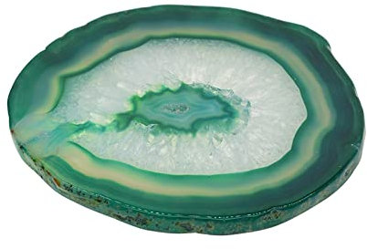 Baoblaze Natürliche Achatscheiben Achat Scheiben Mineralien Achate für Schmuckherstellung, Grün, 80-100mm