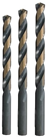 Drill America POUKFD3 3 Piece HSS KFD Jobber Drill Bit Sample Pack Small, Sizes 1/8-1/4, Split Point, black/Gold