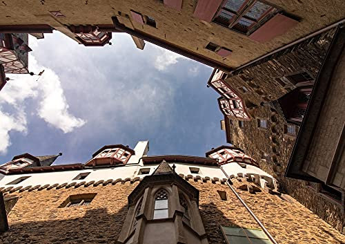 hansepuzzle 63500 - Burg Eltz Puzzle 130 Teile - Gebäude Puzzle mit hochwertiger Aufbewahrung: Kartonbox und wiederverschließbarem Beutel - Format 28,7 × 20 cm
