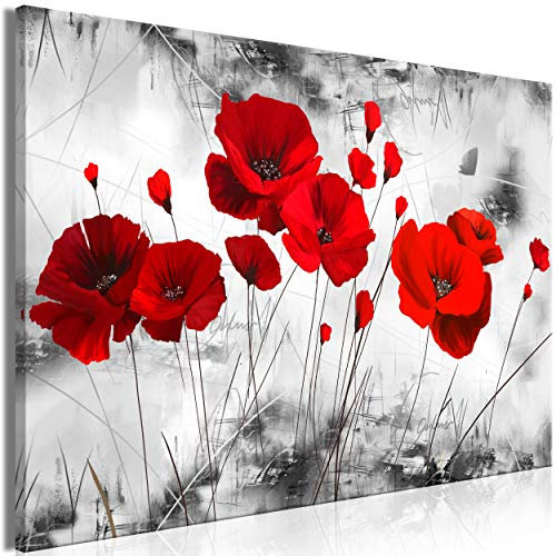 decomonkey | Mega XXXL Bilder Mohnblumen | Wandbild Leinwand 160x80 cm Selbstmontage DIY Einteiliger XXL Kunstdruck zum aufhängen | Blumen Natur